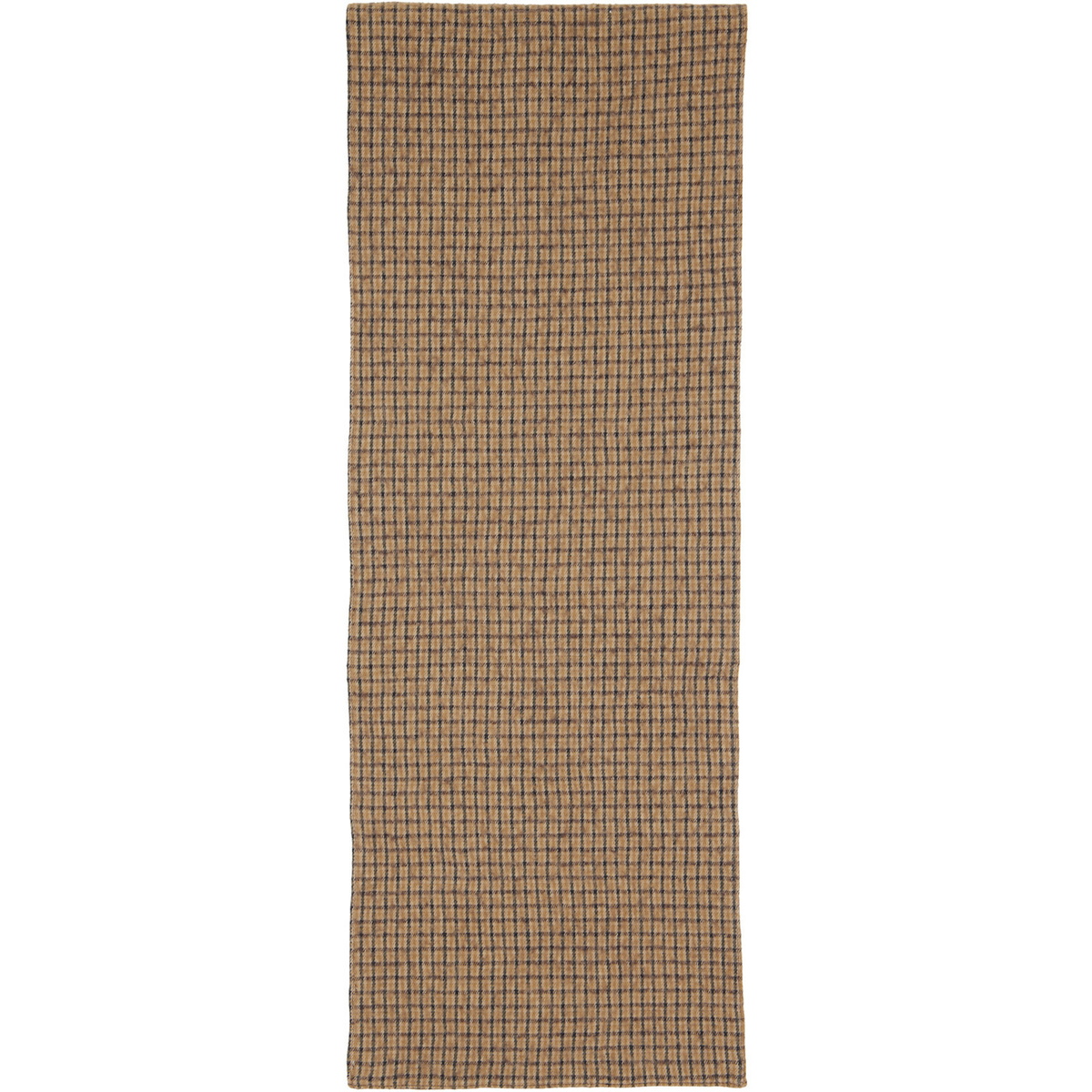Cawley Brown Check Cotton/Wool Twill Scarf