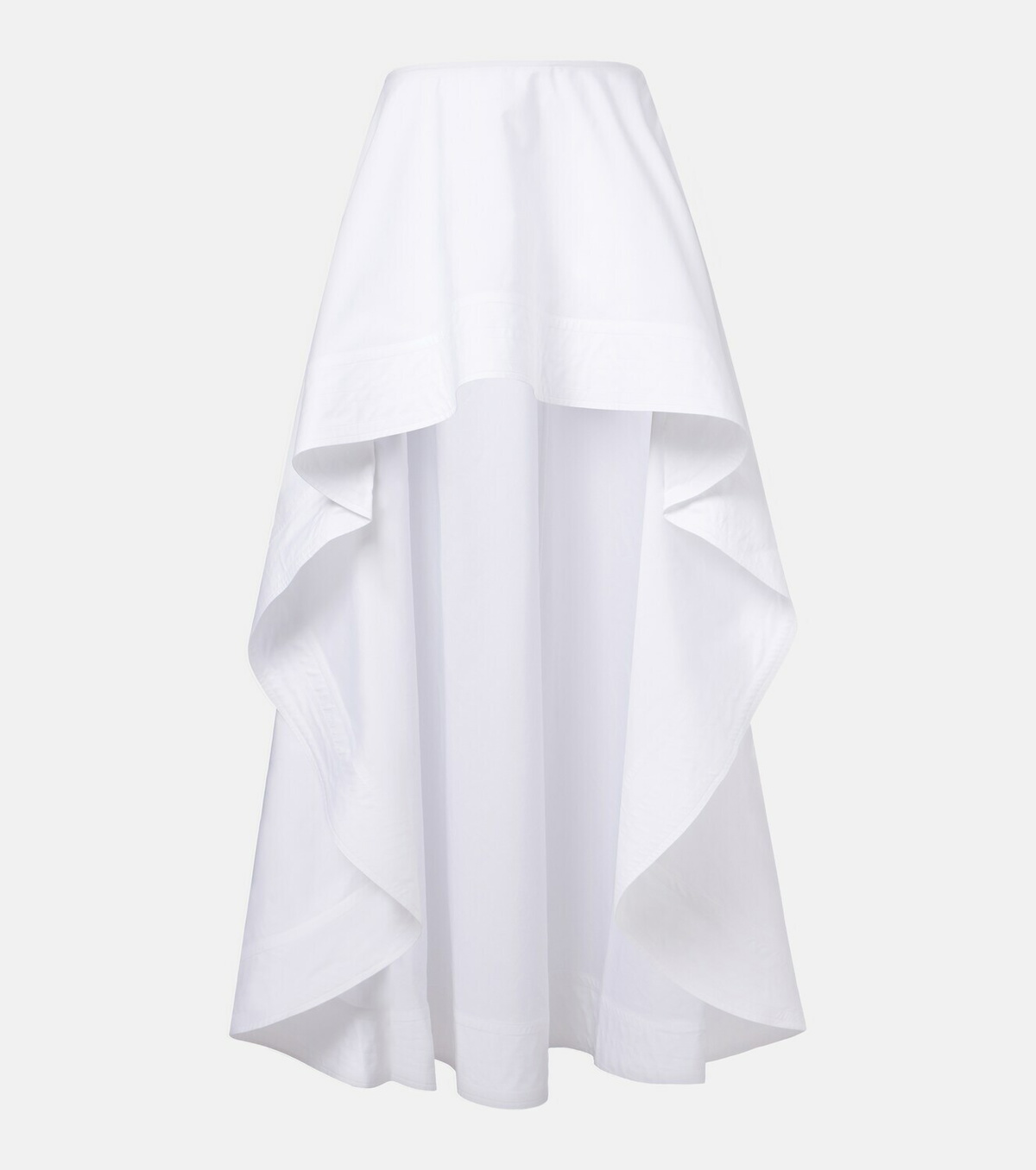 Stella McCartney Asymmetric ruffled cotton poplin miniskirt