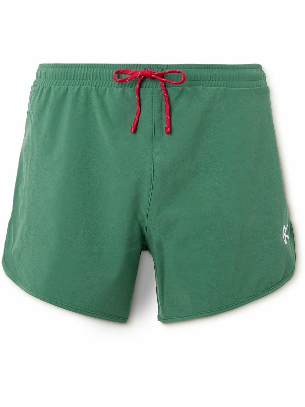 Photo: DISTRICT VISION - 5'' Training Logo-Print Straight-Leg Stretch-Jersey Drawstring Shorts - Green