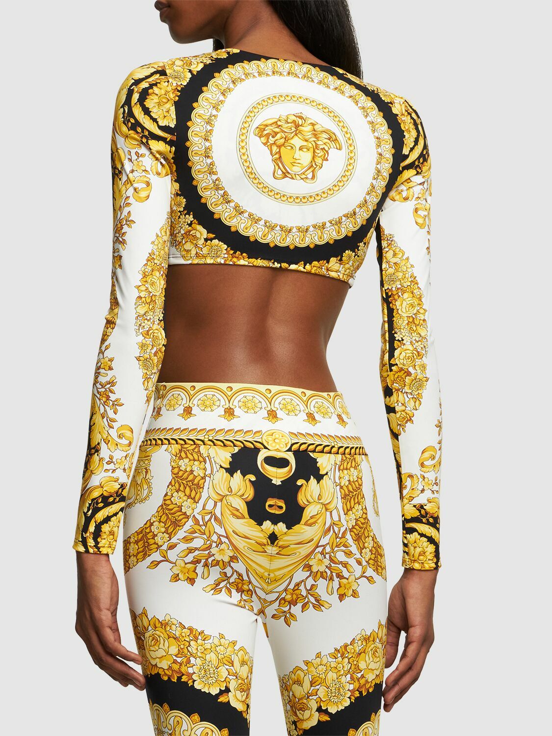 VERSACE - Barocco Printed Jersey Crop Top