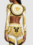 VERSACE - Barocco Printed Jersey Crop Top