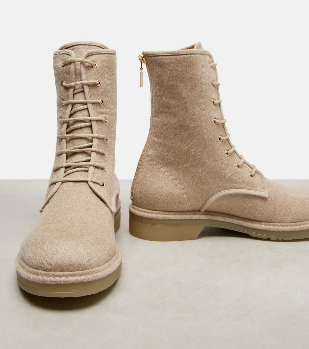 Max Mara Baker cashmere combat boots