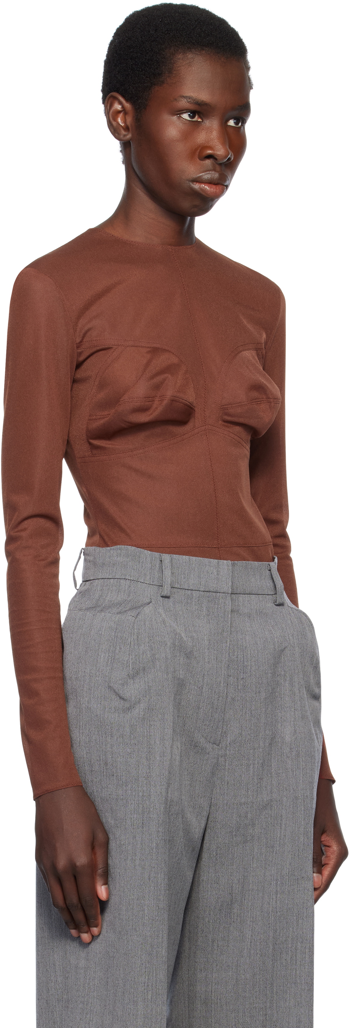 Pushbutton Brown Dummy Shaped Mesh Top