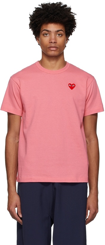 Photo: COMME des GARÇONS PLAY Pink Heart Patch T-Shirt