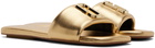 Marc Jacobs Gold 'The J Marc Metallic' Sandals