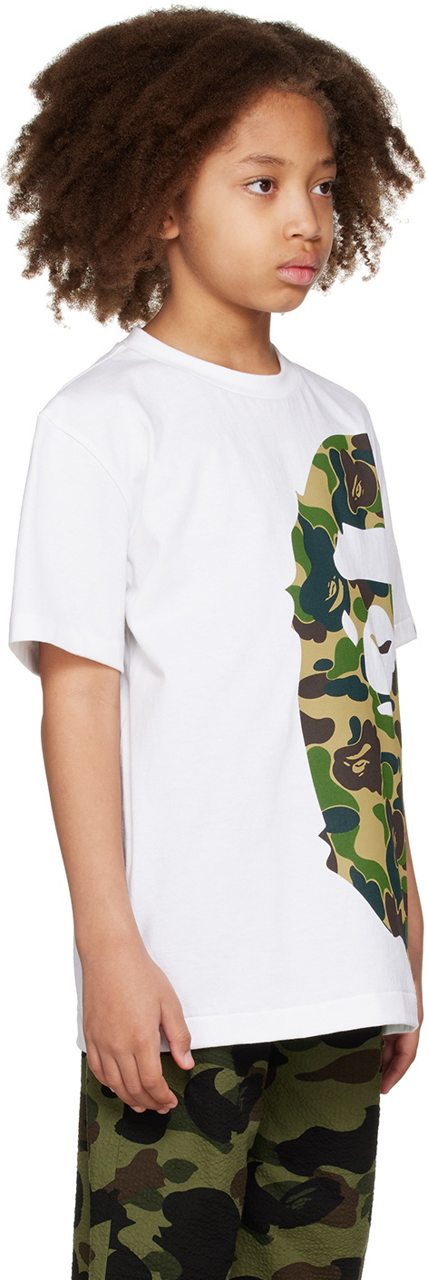 BAPE Kids White ABC Camo Side Big Ape Head T-Shirt A Bathing Ape