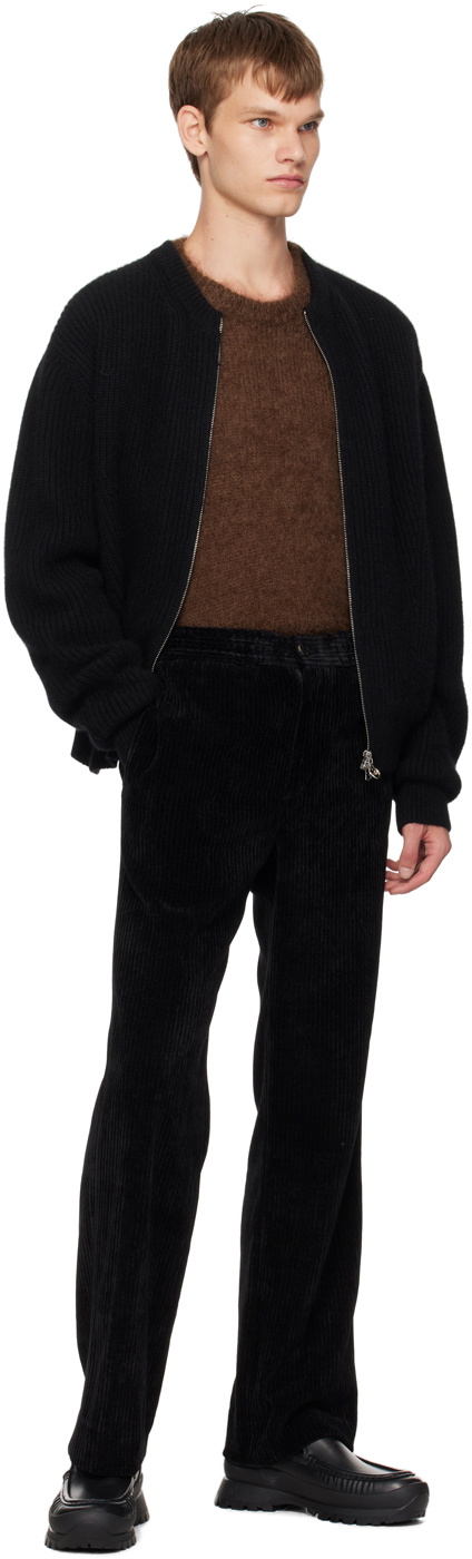 Solid Homme Black Zip-Up Sweater