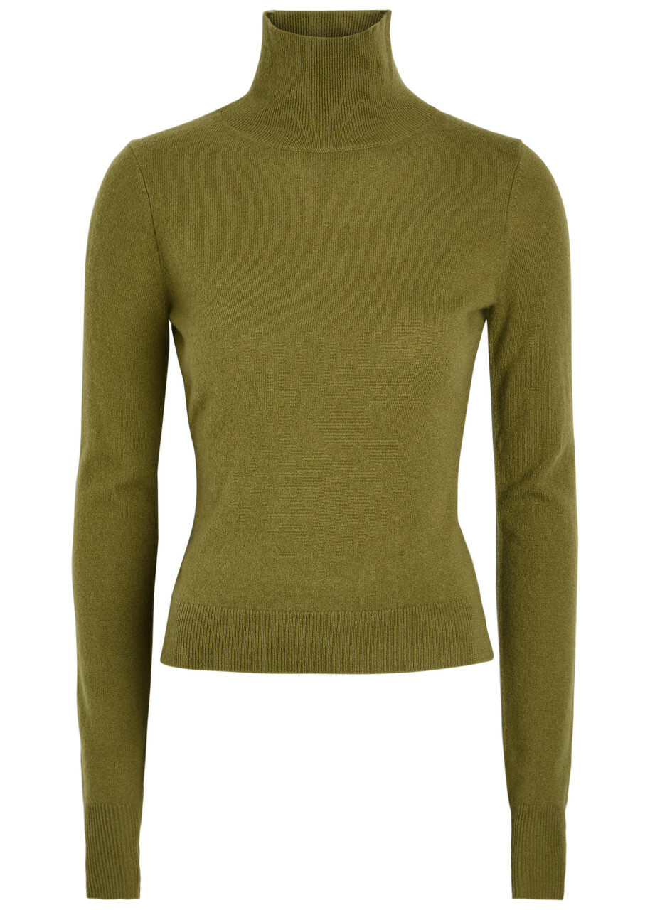 Reformation Jett Turtle-neck Cashmere top Green