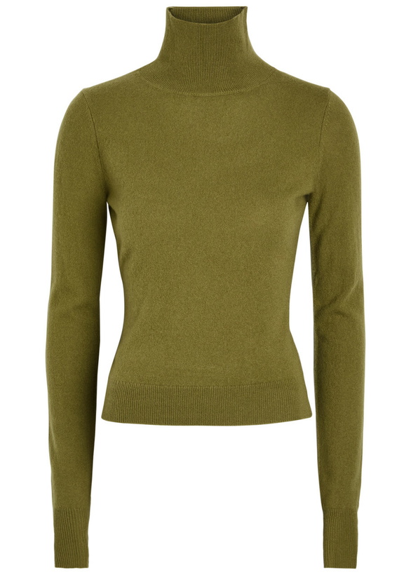 Photo: Reformation Jett Turtle-neck Cashmere top Green