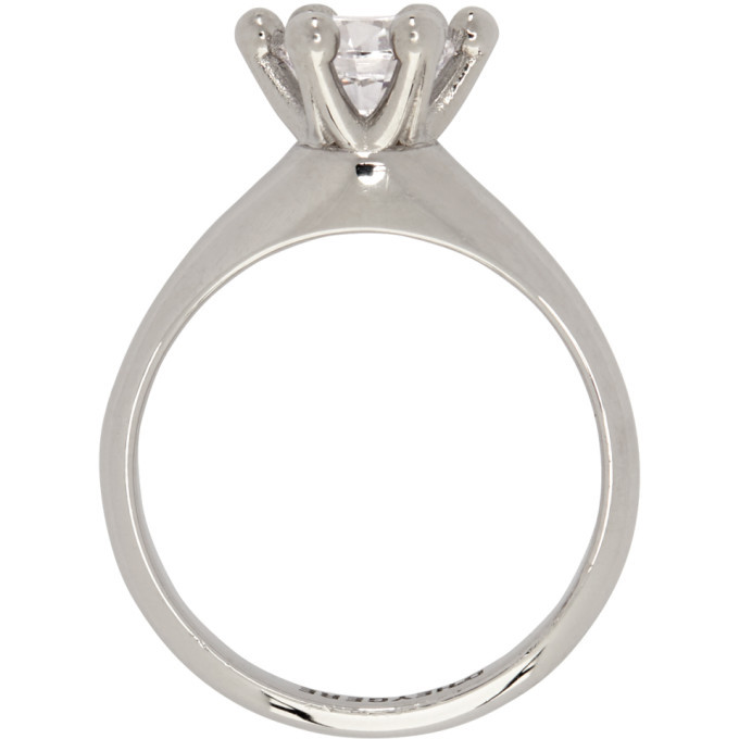 Dheygere Silver Solitare Pinky Ring