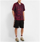Gucci - Camp-Collar Webbing-Trimmed Jacquard Shirt - Red
