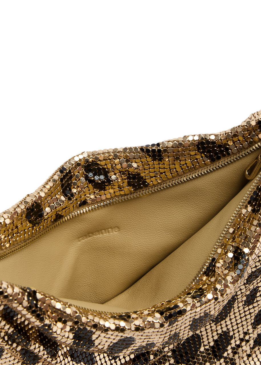 トートバッグ Rabanne Chainmail Pocket Handbag In Gold Mesh Rabanne Pocket Leopard-print Chainmail Shoulder bag - One