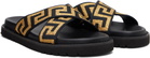 Versace Black Jacquard Nappa Sandals