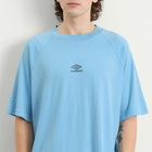Umbro Men's Washed High Neck Boxy T-Shirt in Vista Blue