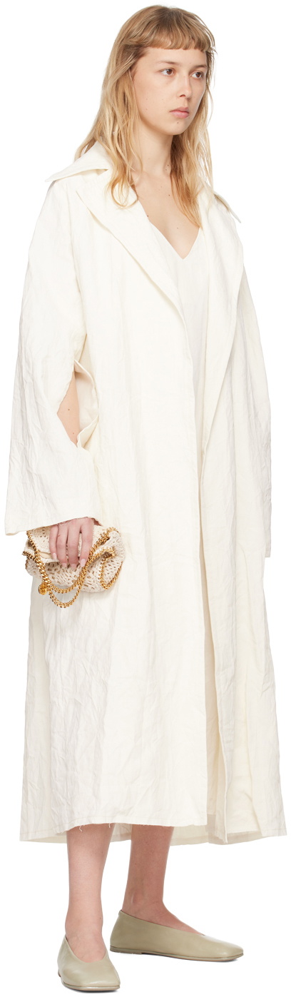 Quira SSENSE Exclusive Off-White V-Neck Midi Dress