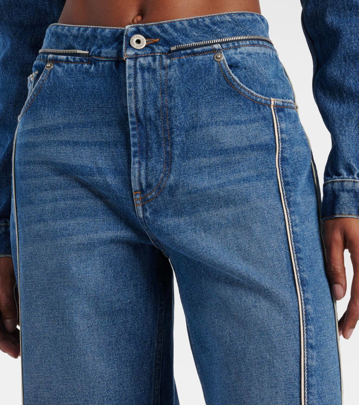 パンツ jeanpaulGAULTIER Jean Paul Gaultier Belted high-rise wide-leg jeans Jean Paul