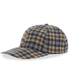 Folk Men's 6 Panel Cap in Navy Tan Check