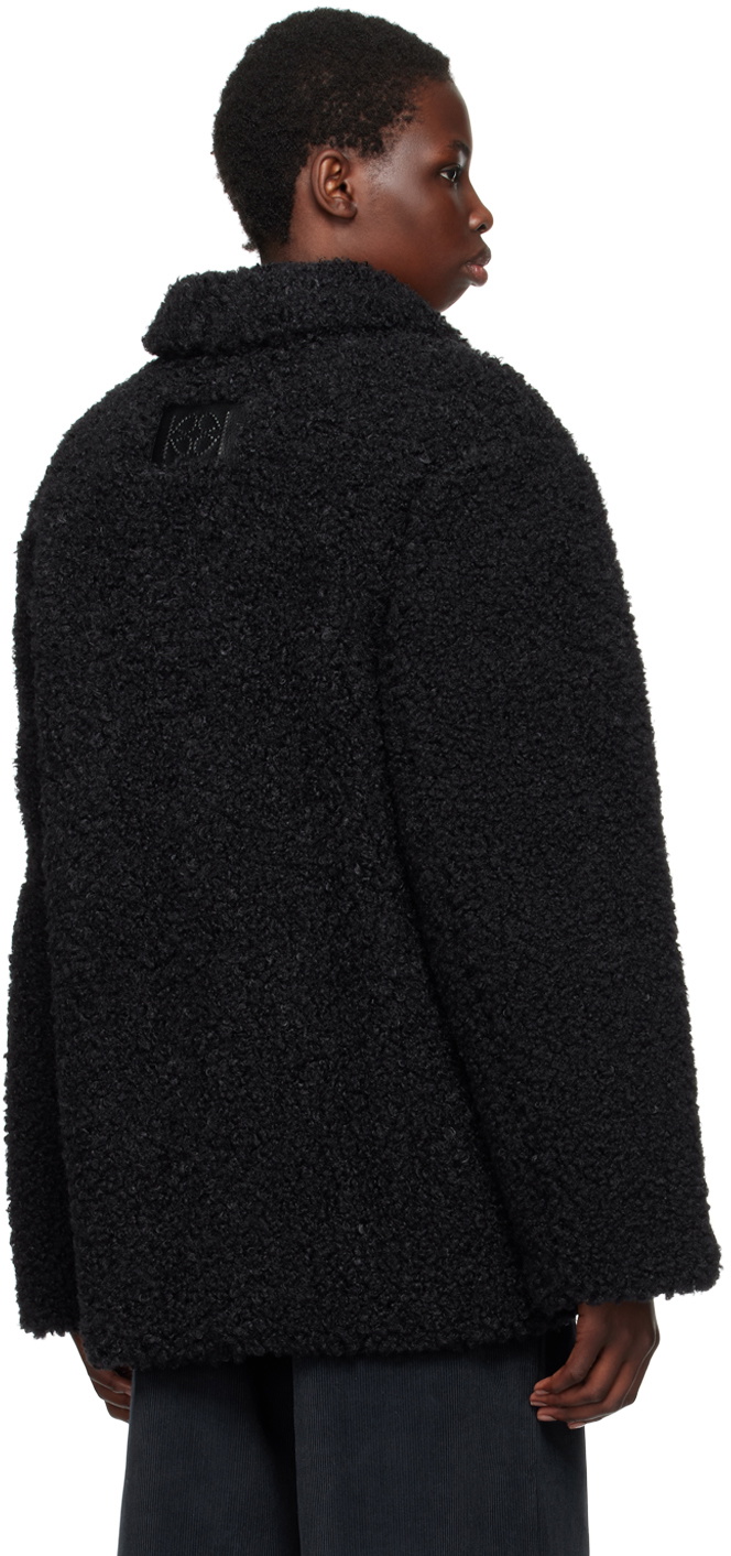 Kijun Black Shearling Half Coat