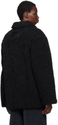 Kijun Black Shearling Half Coat