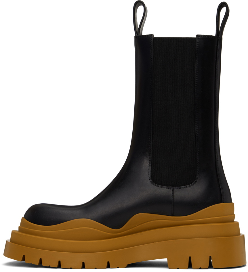 Bottega Veneta Black Tire Chelsea Boots Bottega Veneta