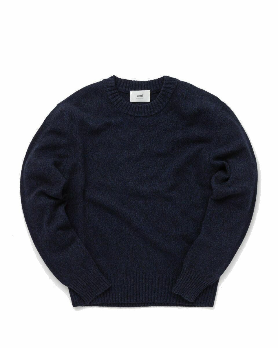 Photo: Ami Paris Tonal Ami De Coeur Crewneck Sweater Blue - Mens - Pullovers