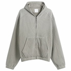 ROA Men's Bee Sun Faded Organic Waffle Zip Up Hoodie in Grey