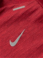 Nike Running - Repel Fleece-Trimmed Therma-FIT Half-Zip Top - Red