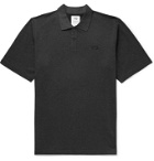 Y-3 - Logo-Print Cotton-Piqué Polo Shirt - Gray