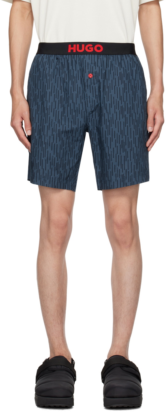 Hugo Blue Printed Shorts Hugo Boss