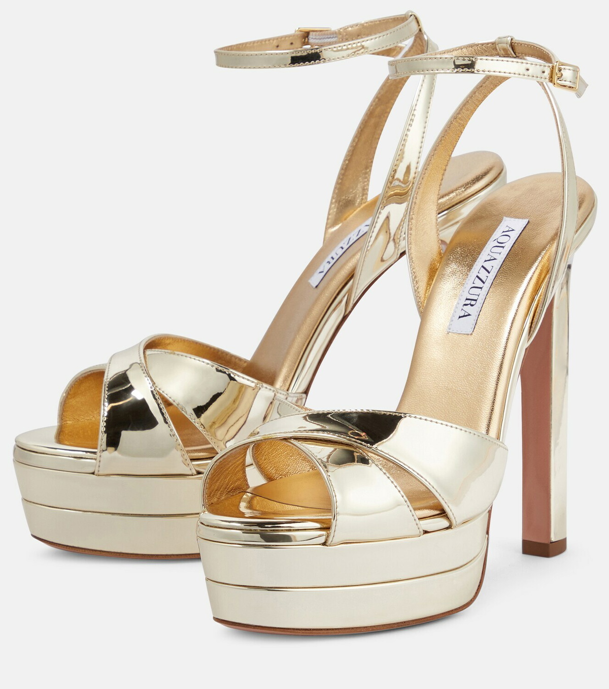 Aquazzura Divine 130 metallic platform sandals