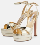 Aquazzura Divine 130 metallic platform sandals