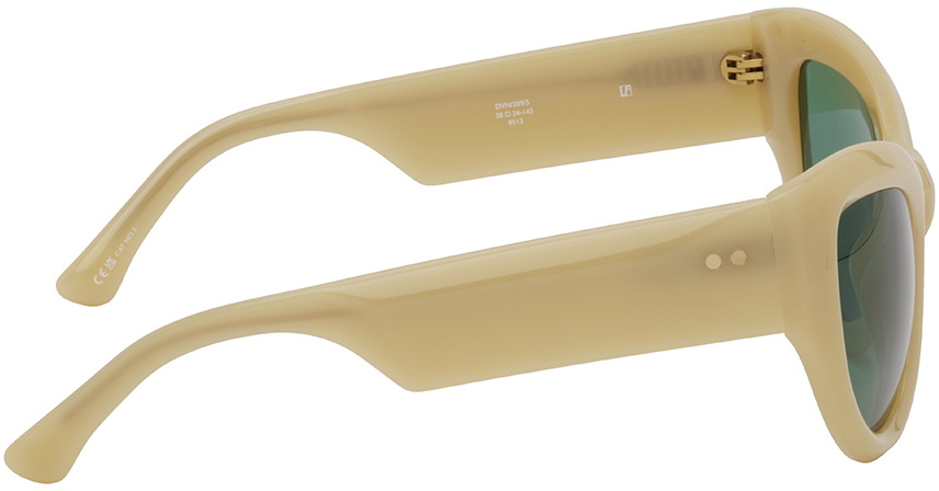 Dries Van Noten SSENSE Exclusive Beige Linda Farrow Edition Goggle Sunglasses