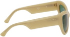 Dries Van Noten SSENSE Exclusive Beige Linda Farrow Edition Goggle Sunglasses