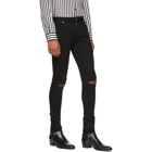 Balmain Black Destroyed Skinny Jeans