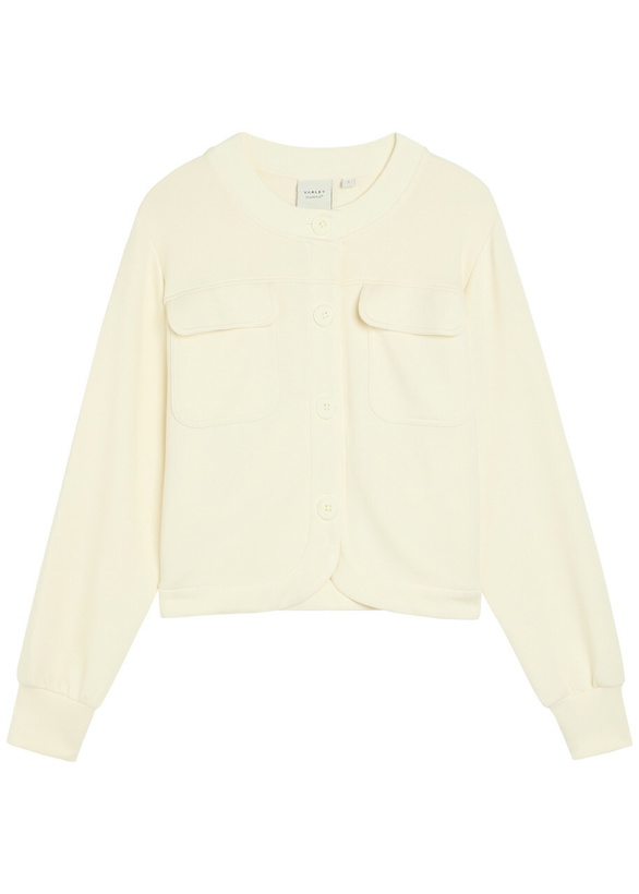 Photo: Varley Hartwell Button-through Stretch-jersey Cardigan Cream