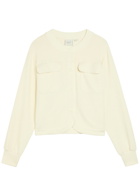 Varley Hartwell Button-through Stretch-jersey Cardigan Cream