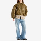 Acne Studios Women's Onnea Faux Leather Bomber Jacket in Khaki Green