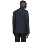 Maison Margiela Navy Wool Collarless Blazer