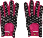 Julie Kegels Pink & Black Leather Gloves