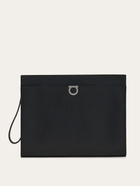 Ferragamo Mens Gancini pouch in Black