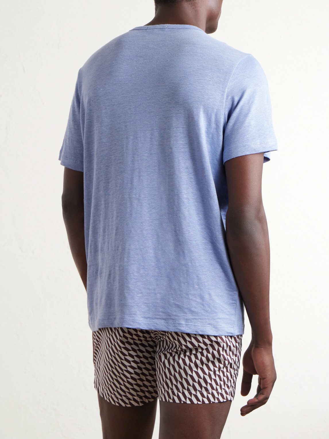 Onia - Linen-Blend Jersey T-Shirt - Blue