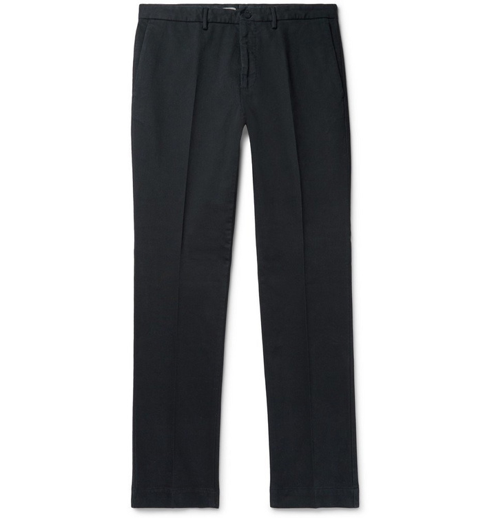 Photo: Incotex - Slim-Fit Stretch-Cotton Trousers - Midnight blue