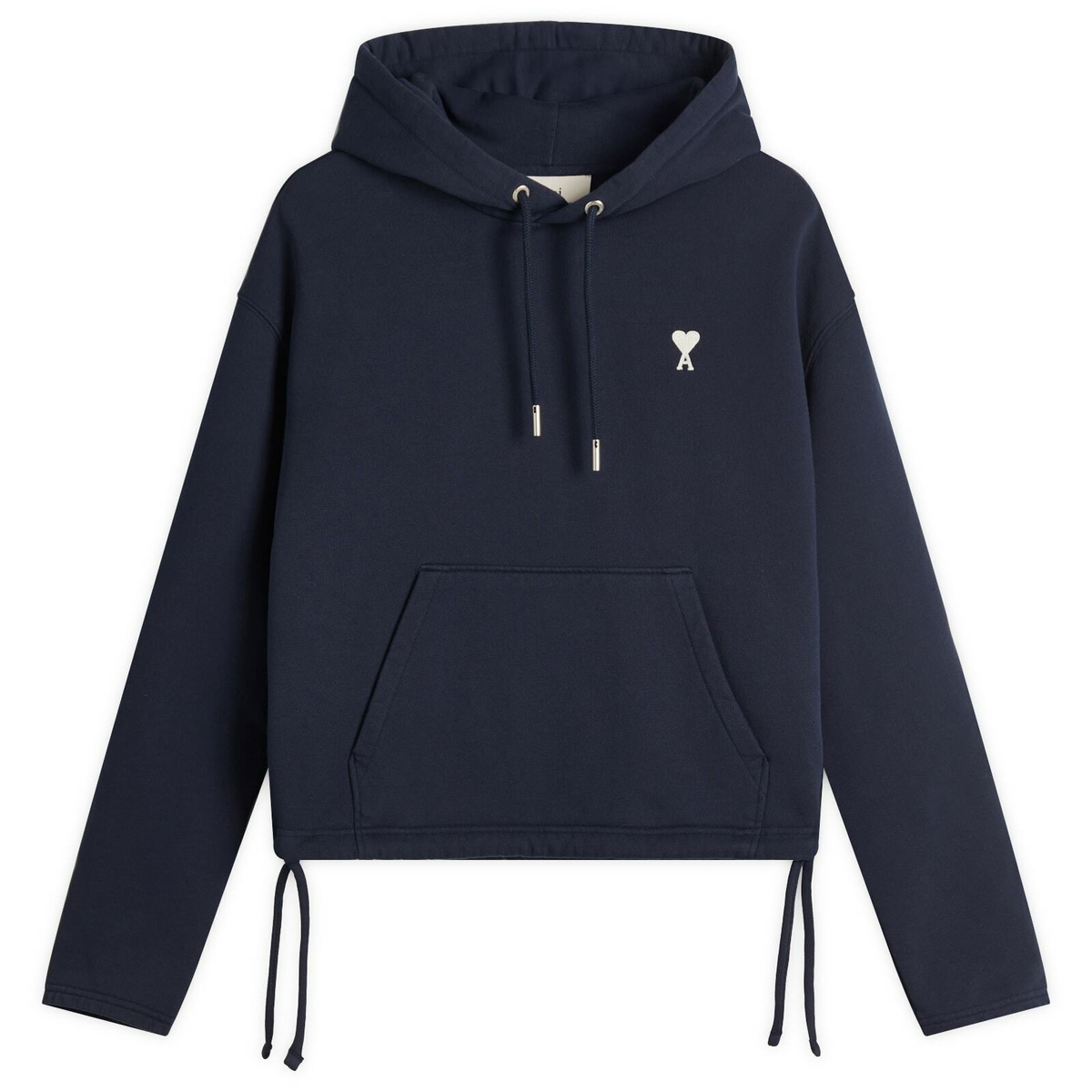 パーカー・フーディ AMI PARIS Logoed Hoodie Black Logo-Embroidered Organic Cotton-Blend Jersey Hoodie