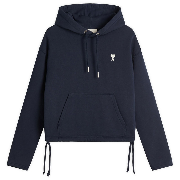Photo: AMI Paris Women's De Coeur Hoodie in Night Blue