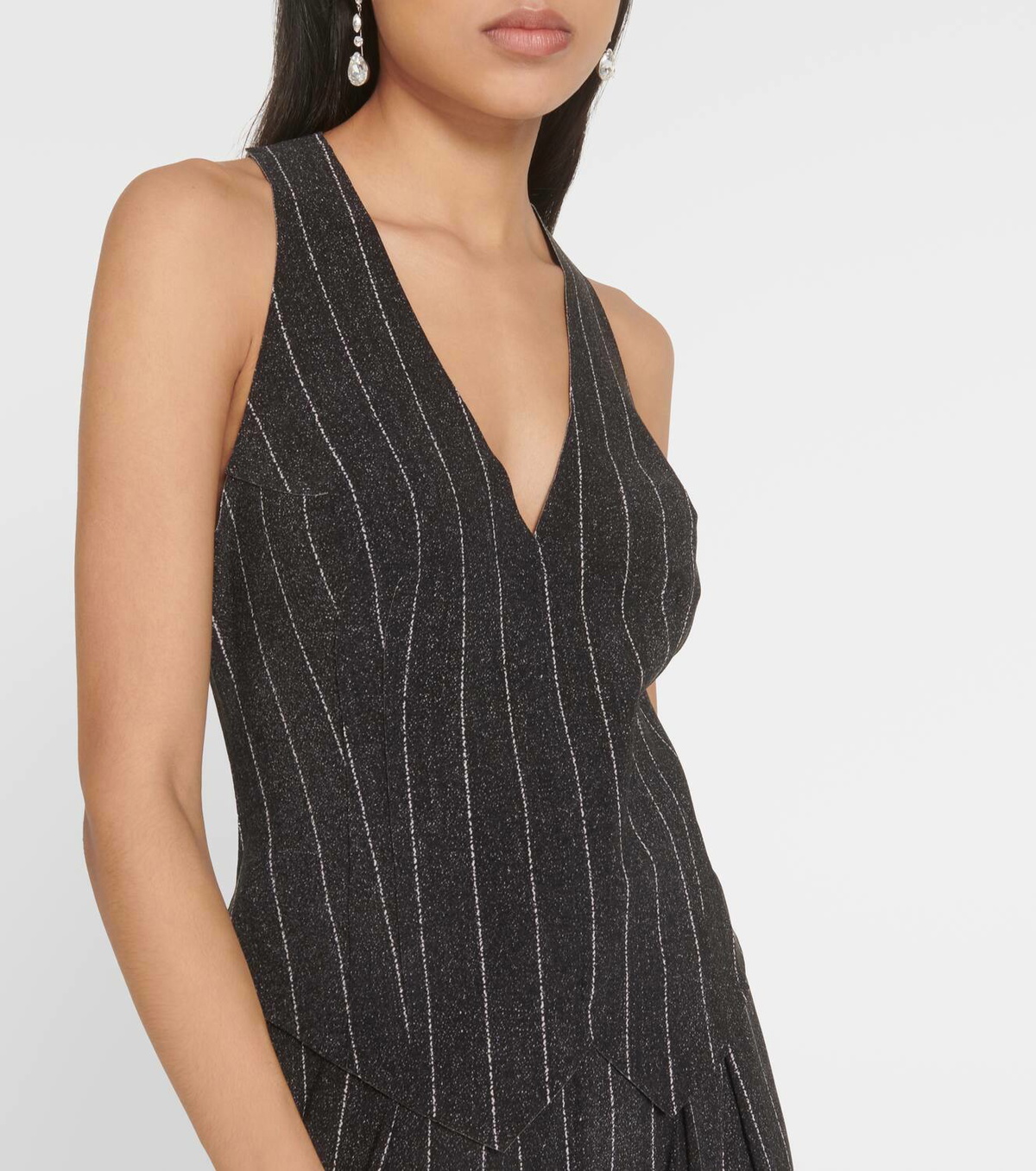 【Norma Kamali】 Chalkストライプ racerbackベスト Norma Kamali Chalk stripe racerback vest Norma Kamali