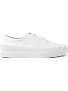 Stone Island - Rubber-Trimmed Leather Sneakers - White