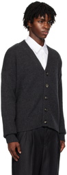 AMI Paris Gray Patch Cardigan