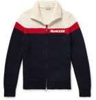 Moncler - Slim-Fit Colour-Block Virgin Wool Zip-Up Cardigan - Navy