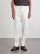 Zegna - Straight-Leg Linen-Twill Trousers - Neutrals