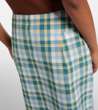 Prada Checked cotton poplin pencil skirt